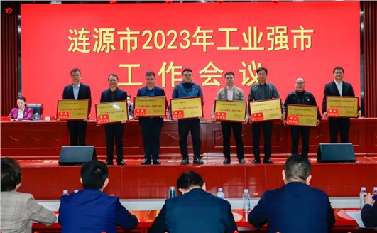 輕化子集團榮獲漣源市“工業(yè)經濟發(fā)展特別貢獻獎”